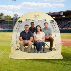 Lenotos Pop Up Sports Tent, Instant Clear Bubble Tent, with Removable Top Cover, Outdoor All Weather Shelter, for Watching Sports, Cheering, Fishing and Camping(63" L x 63" W x 63" H)