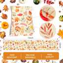 5 x ACZHHZC Pumpkin Fall Table Runner, Maple Leaf Autumn Thanksgiving Kitchen Dining Table Decorations for Home Party Decor (White Orange 3, 13x72 Inches)