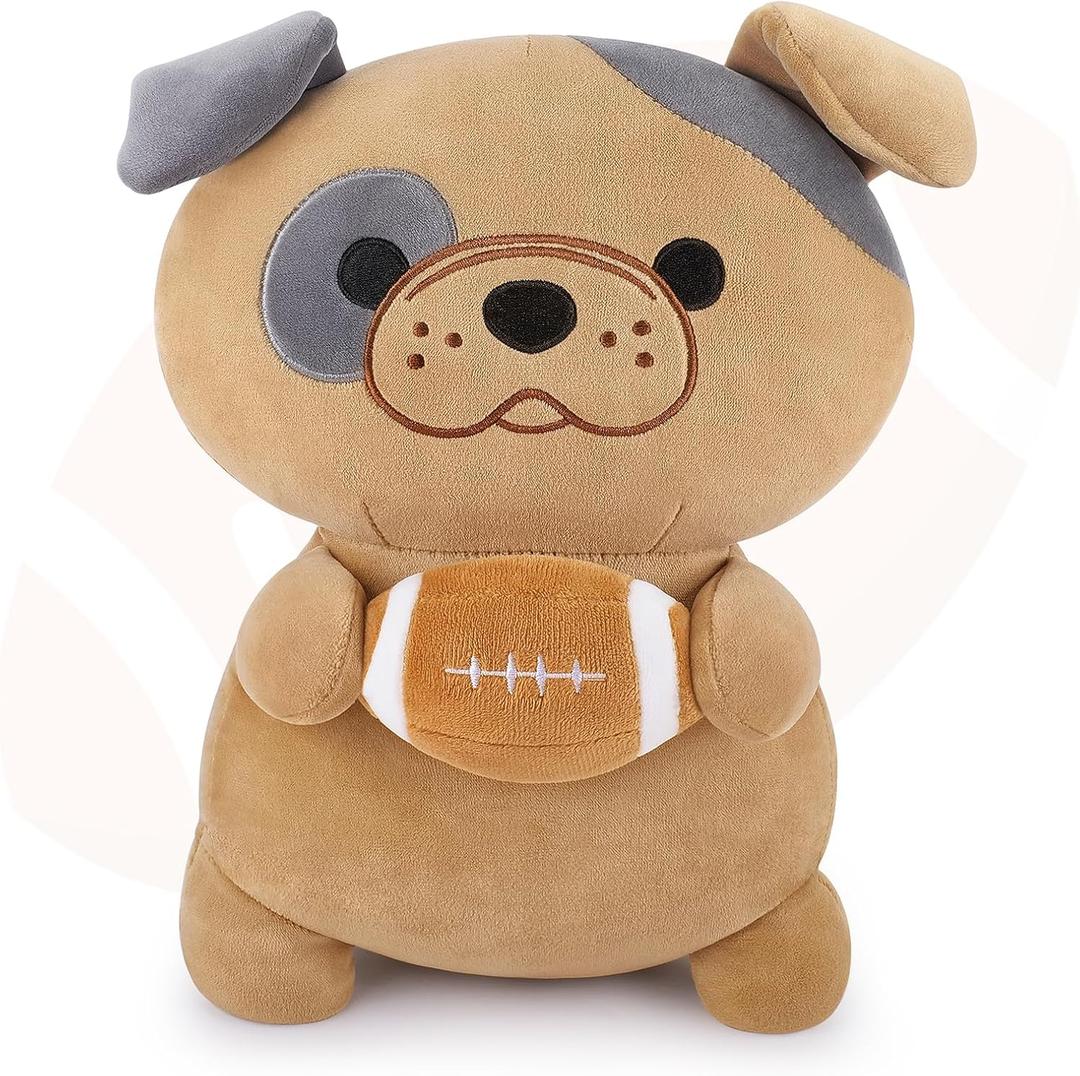 Achwishap French Bulldog Stuffed Animal,French Bulldog Plush with Rugby,14 Puppy Plush Toys,Cute Plushies Kawaii Plushie Soft Huggging Pillow,Cuddly Animal Pillow for Kids Adults Birthday Gifts