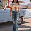 PEIHOT Vintage Bell Bottoms Flare Jeans for Women 90s High Waist Ripped Distressed Wide Leg High Rise Denim Pants (Blue, XL)