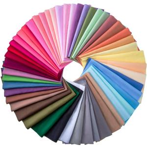 50 Pieces Multi-Colors Fabric Patchwork Mixed Squares Bundle Sewing Quilting Craft, 50 Colors (10 x 10 cm)