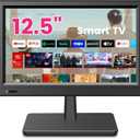 12.5 Inch Small Smart TV Full HD 1080P,Compact Flat Screen Smart TV with Built-in APP,Digital ATSC Tuner,USB/VGA/HDMI Inputs,12V Car Charger Small Smart tv for Kitchen,Bedroom,Camper (smart TV)
