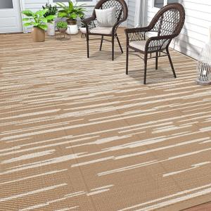 HEBE Outdoor Rug 9'x12' for Patios Clearance Waterproof Patio Mat Plastic Straw Rug Reversible RV Camping Tent Rug Outside Indoor Outdoor Area Rugs for RV,Deck,Beach,Balcony,Camper
