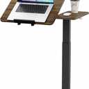 Ywin Medical Adjustable Tilt Overbed Bedside Table with Wheels, Swivel Portable Tray Table(27.6" W x 15.8" D), Small Standing Desk for Bedroom, Hospital, Couch, Office Use,Black Walnut