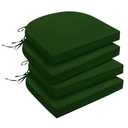 downluxe Outdoor Chair Cushions Set of 2 for Patio Furniture, Water-Resistant Patio Chair Cushions with Ties, High Density Foam Outdoor Seat Cushion, 17" X 16" X 2", Forest Green