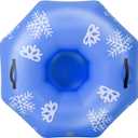 42" Heavy Duty Inflatable Snow Tube 1 Pack for Adults, Stable Octagonal Snow Tube Sled with Handles Tow Strap Repair Kit Thickened PVC, Outdoor Winter for Sledding (Blue)