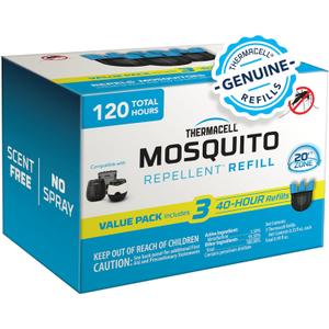 Thermacell Rechargeable Mosquito Repeller Refills; Advanced Repellent Formula Provides 20 Foot Protection Zone; Compatible with Thermacell E-Series & Radius Only; No DEET, Spray or Flame