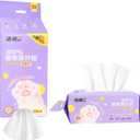 C&S Disposable face Towel, Biodegradable washcloths Containing 100% Plant fibers, Soft Make up Remover Facial Towels Suitable for Sensitive Skin,Daily Cleansing,Travel,100 Count(New Packaging)
