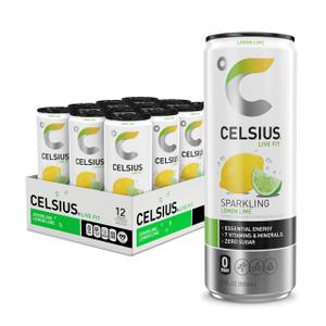CELSIUS Sparkling Lemon Lime, Sugar Free Energy Drink, 12 Fl Oz (Pack of 12)Exp 12/2025