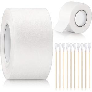 Tondiamo 1 Inch x 30 Feet Ear Tape for Dogs and 4 Inch Bamboo Buds Cotton Swabs Self Adhesive Non Woven Doberman Ear Posting Kit