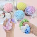1Pcs Mix Colored Soft Grape Mesh Pressure Balls Squeeze Change Color Balls Stress Relieve Sensory Squishy Balls Hand Exercise Bouncy Balls (Blue), Small