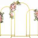 Metal Arch Backdrop Stand Wedding Arch frame Set of 3 (7.2FT,6.6FT,6FT) Gold Backdrop Arch Stand for Wedding Ceremony Birthday Party Baby Shower Graduation Ceremony Decoration