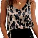 Ekouaer Womens Silk Satin Tank Tops V Neck Casual Cami Sleeveless Camisole Blouses Summer Basic Tank Shirt (Medium, Multicolored)