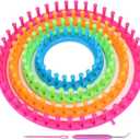 Agatige Circle Knitting Loom Set, Round Loom Kit with Hook Needle, Pompom Scarf Maker, Unisex Adults, Modern Plastic, Foldable