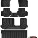 SMABEE Floor Mats & Cargo Liner for 2024 2025 2026 Mazda CX-90 CX90 8 Seater Trunk Mat TPE All Weather Floor Liners Accessories Interior Black