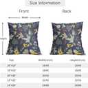 Bird Fall Pillow Covers 18x18 Set of 2 Navy Autumn Leaf Animal Print Pillow Cases Mushroom Acorns Pattern Outdoor Decorative Holiday Cushion Cover Rustic Decoration Farmhouse Home Sofa Couch Bed Decor