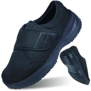 Diabetic Shoes for Men Women, Adjustable Extra Wide Slip-on Walking Shoes with Arch Support, Therapeutic Cushioning for Swollen Feet Neuropathy Edema, Orthopedic Hook and Loop Closure for Seniors Size 42