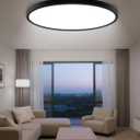 hepside 23INCH Big Dimmable Flush Mount Ceiling Light Fixture Black, 3CCT Selectable 3000/4000/6500K Ceiling Lamp, 50W 5000LM Super Bright Low Profile Light for Bedroom, Kitchen, Bathroom, Hallway
