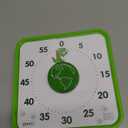 TWENTY5 SEVEN Countdown Timer 7.5 inch, 60 Minute 1 Hour Visual Timer for Classroom Teaching Tool Office Meeting, Mechanical Countdown Clock for Kids Exam Time Management Magnetic, Green Dinosaur