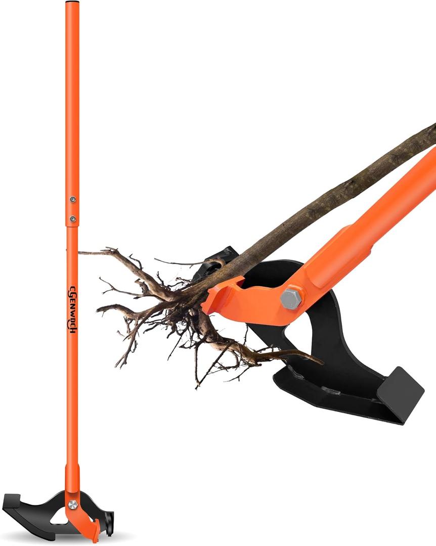 Large Size " - 2 " Sapling Puller, Fully Uproots Woody Stems " to 2 "and Roots, Heavy-Duty Tree Root Puller Tool, High-Leverage, Fit for Trees, Shrubs, Vines and Thorns with Large Root Systems