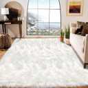 White Faux Fur Rug 6x8 Faux Fur Sheepskin Rug for Living Room, Fluffy Washable Fuzzy Rugs Carpet for Bedroom, Luxury Room Decor, Rectangle