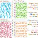 Noveread 1092 Pcs Gold Letter Sticker 24 Sheets Alphabet DIY, Colorful