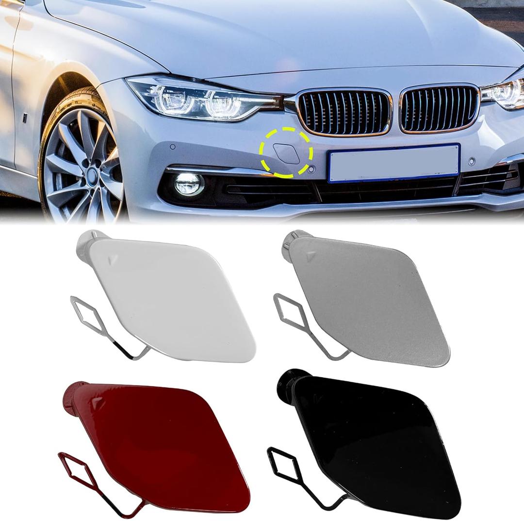 Front Bumper Tow Hook Cover for BMW 3 Series F30 F31 LCI Sedan 320i 325d 328i 330d 2016 2017 2018 Right Passenger Side Towing Eye Cap 51117396837 (Black)