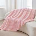 BEDELITE Fleece Pink Throw Blanket for Couch - 300GSM Soft & Warm Valentines Blanket Gifts for Women Girls, Decorative Spring Pink Blankets for Home, 50"x60"