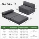 Convertible 4-in-1 Folding Sofa Bed Boneless Sleeper Chair Couch Foldable Chaise Lounger & Mattress Pocket Coils+Foam Medium Support, Portable No Assembly for Living Room/Bedroom, Twin