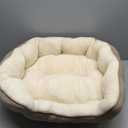 Bedsure Dog Beds for Small Dogs - Round Cat Beds for Indoor Cats, Washable Pet Bed for Puppy and Kitten with Slip-Resistant Bottom, 20 Inches, Camel