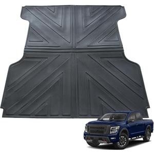 Heavy-Duty Truck Bed Mat Compatible with 2004-2024 Titan Accessories 5.5Ft, Vehicle Bed Mat TPE Liner, All-Weather Protection Rear Cargo Mats