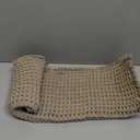 TYUU Waffle Bath Mat, Boho Bathroom Rugs Non Slip Washable Super Absorbent Quick Dry Bath Mat Farmhouse Bathroom Decor, 24"x16" Beige