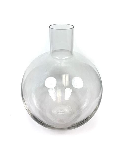 8.6 inch GLASS ROUND CLEAR VASE
