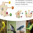 Bird Rotating Perch Toy,Durable Unique Wooden Ferris Wheel Parrot Toys with 5 Perches,Bird Cage Accessories for Parakeet, Cockatiel, Budgerigar,Conures, Lovebirds