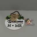 Welcome Sign for Front Door Wreath Decorations for All Seasons Front Porch Decor Hanging Gift for Farmhuose Home Outdoor IndoorBrown KB)