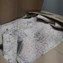 WondRg 10x14 Washable Area Rug Beige Grey Abstract Non Slip Soft Low Pile Rug for Living Room Bedroom Dining Room Office Neutral Modern Indoor Large Throw Carpet for Home Decor