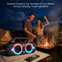 IPX67 Waterproof Bluetooth Speaker:80W(Peak) Loud Outdoor Portable Wireless Party Speakers with LED Lights,20H Playtime,Bluetooth 5.3,Deep Bass & TWS for Pool,Beach