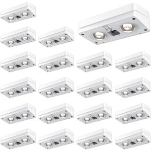 Solar Fence Lights 20 Pack, 50 Lumens Outdoor Solar Lights with 12 Modes RGB Color Glow LEDWaterproof, Solar Lights for Patio, Backyard, Deck, Fence, Railing(White Shell)