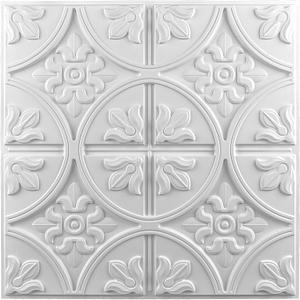 Art3d Drop Ceiling Tiles 2x2, Glue-up Ceiling Panel, Fancy Classic Style, White 