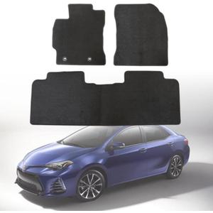 GXARTS Fit for Toyota Corolla 2014-2019 Floor Mats Replacement, 3PC Black Velour Carpet Front & Rear Car Floor Liners