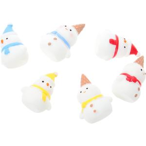 Artificial Snow Xmas Micro Landscape Decors Resin Crafts Snowman Ornaments Set for Christmas