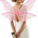 ALIBBON Fairy Wings Costume for Women, Butterfly Wings Princess Angel Elf Dress Up Accessories for Halloween Party