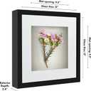 Americanflat 12x12 Shadow Box Frame with Shatter-Resistant Glass - Use as 10x10 Frame with Mat or 12x12 Without Mat - Silhouette Collection - Black with Soft Felt Back