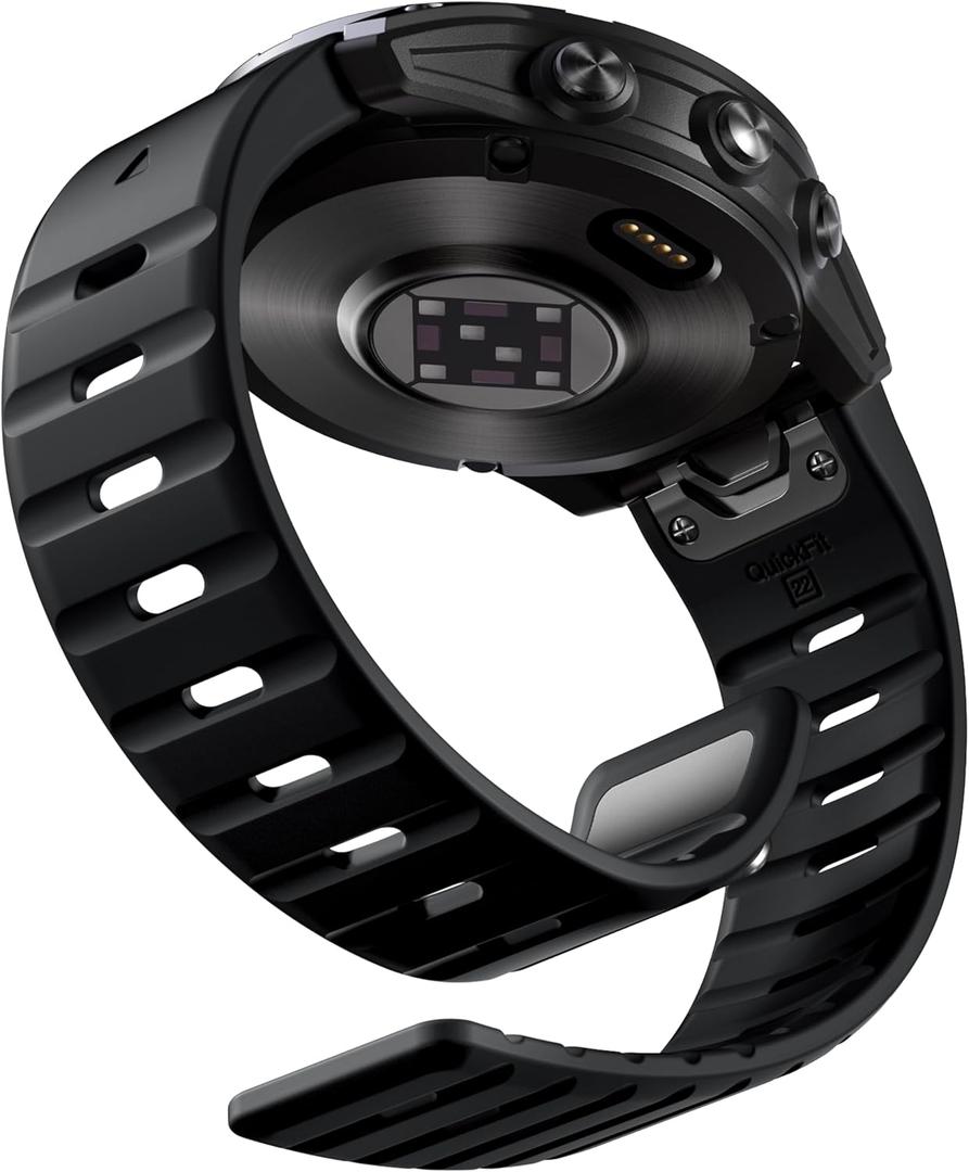 Bandletic Compatible with Garmin Instinct Watch Bands - Magnetic Silicone Rugged Sport Strap Quick Fit 22mm Watch Band for Fenix E/8/7/6/5/Forerunner 965/955/945/935/745/Epix 2/Approach S70/S62/S60 (Black)