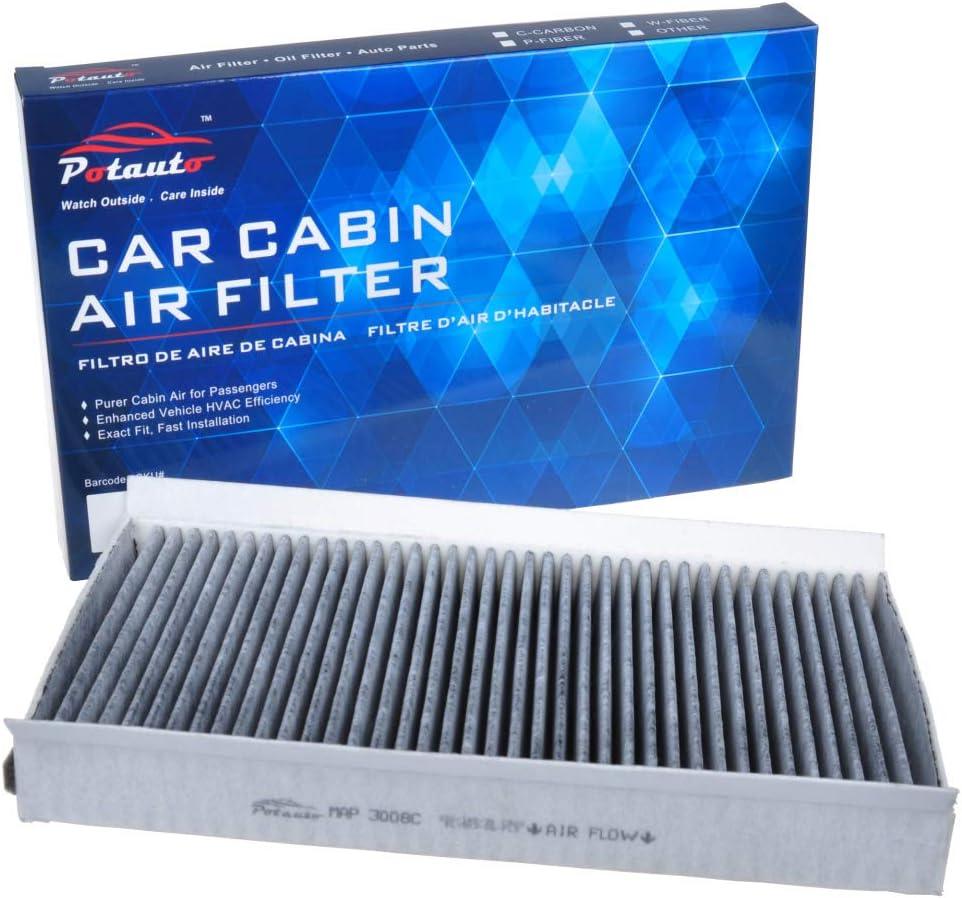 POTAUTO MAP 3008C (CF10103) Activated Carbon Car Cabin Air Filter Replacement for BMW 525I 525XI 528I XDRIVE 528XI 530I 530XI 535I GT XDRIVE 545I 550I 645CI 650I M5 M6