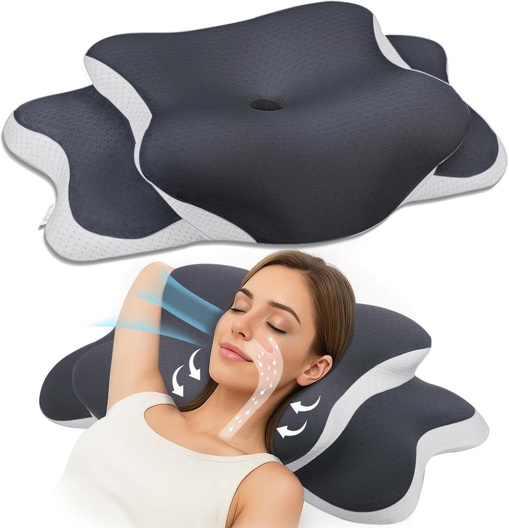 Cervical Pillow for Side Sleepers,Memory Foam Pillows for Neck and Shoulder Pain,Deep Sleep Pillows for Back Pain Sleeper, Dreamers Relief,Slumber,Stomach,Snoring Pillow (Almohadas Ortopdicas) (24.6"Lx14.6"Wx5.6"H, Gray)
