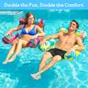 Inflatable Pool Float Chair - 2 Pack Pool Floats Adult Heavy Duty, Water Floating Lounge Chairs, Blow up Floaties Adults for Summer Fun Party Lake Beach