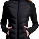 AFZ Lightweight Puffer Jacket Women 800 Down-Fill Waterproof Quilted Down Jackets for Hiking Running S