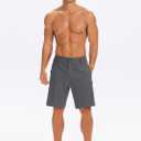 Mens Casual Shorts 9" Lightweight Golf Shorts with 3 Zipper Pockets Quick Dry Stretch Comfy Work Shorts Hiking (Black, M)