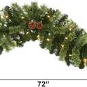 Nearly Natural 6ft. Christmas Artificial Garland with 50 Clear LED Lights and Pine Cones